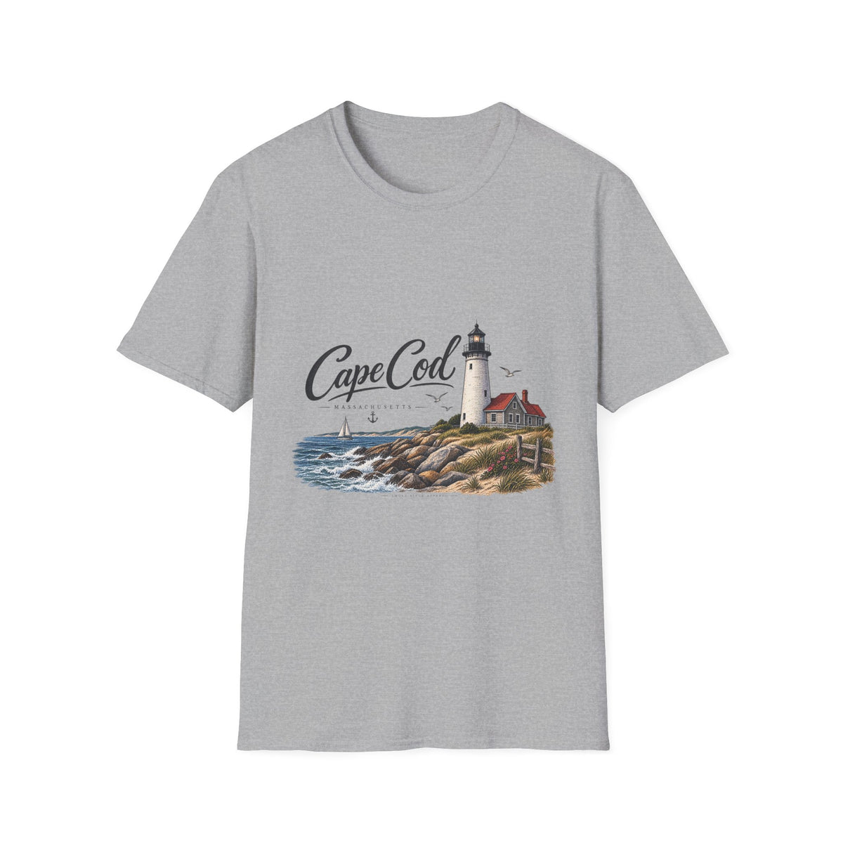 Cape Cod Lighthouse T-Shirt | Coastal Beach Ocean Seaside Design