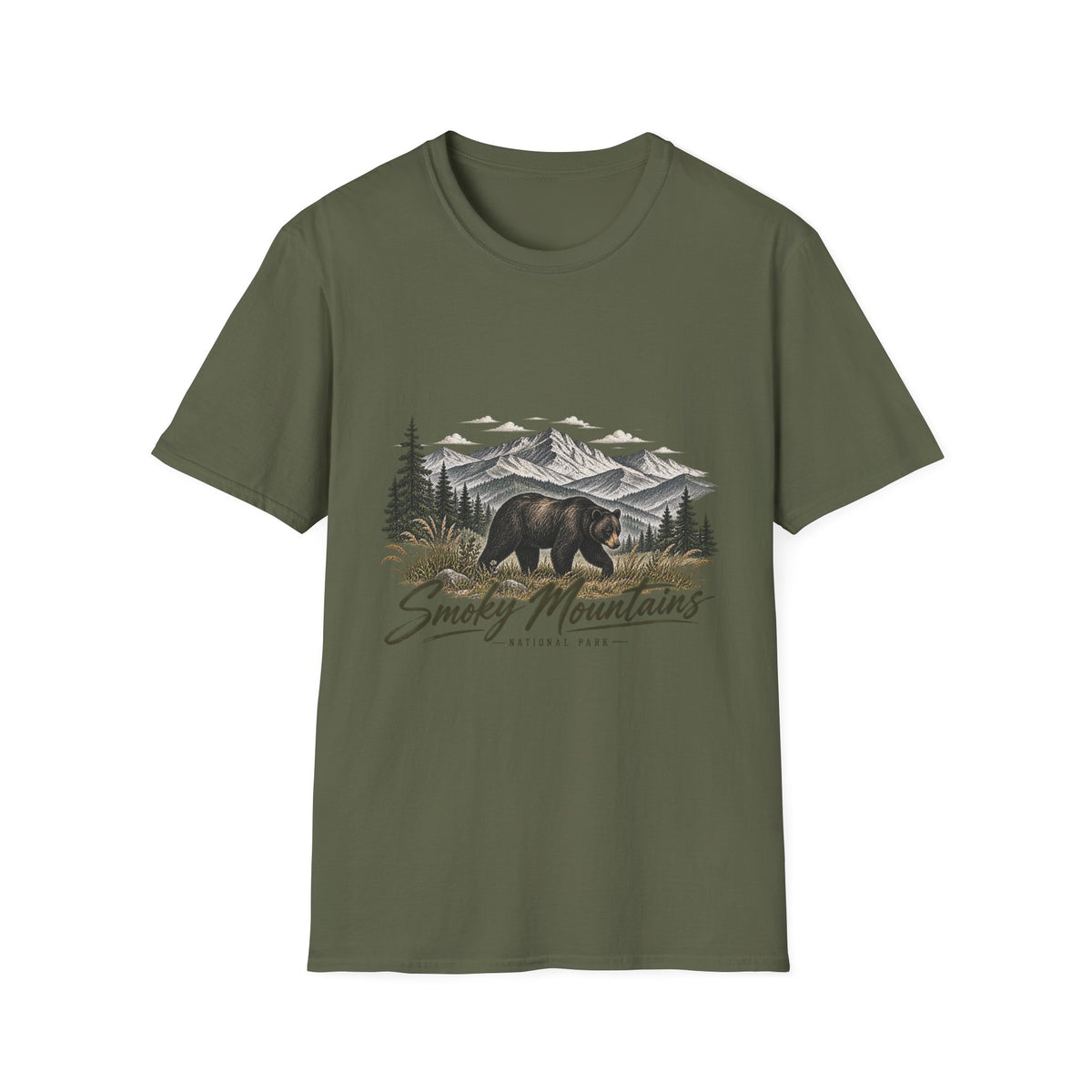 Smoky Mountains Bear Scenic Tee | Mountain Landscape T-Shirt