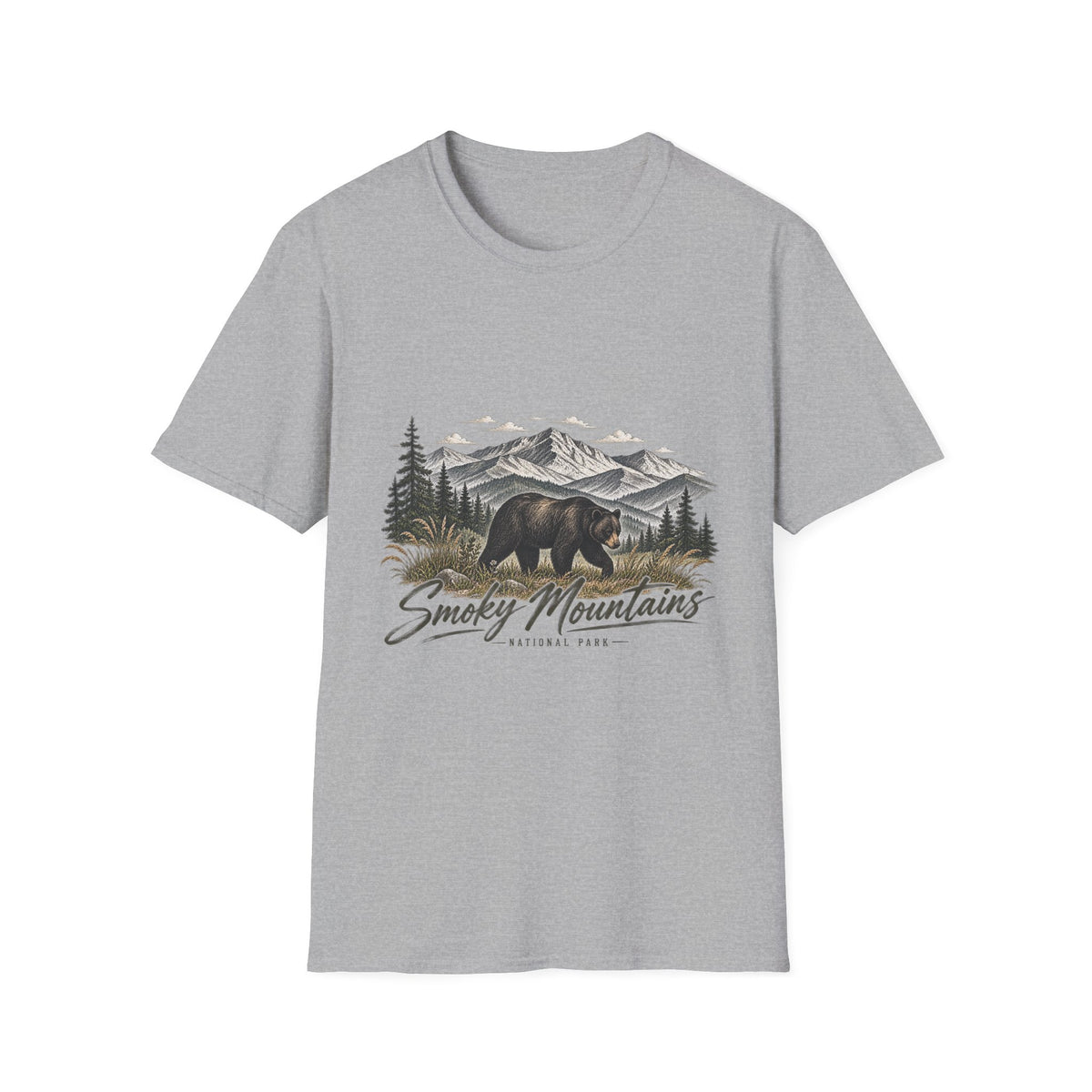 Smoky Mountains Bear Scenic Tee | Mountain Landscape T-Shirt
