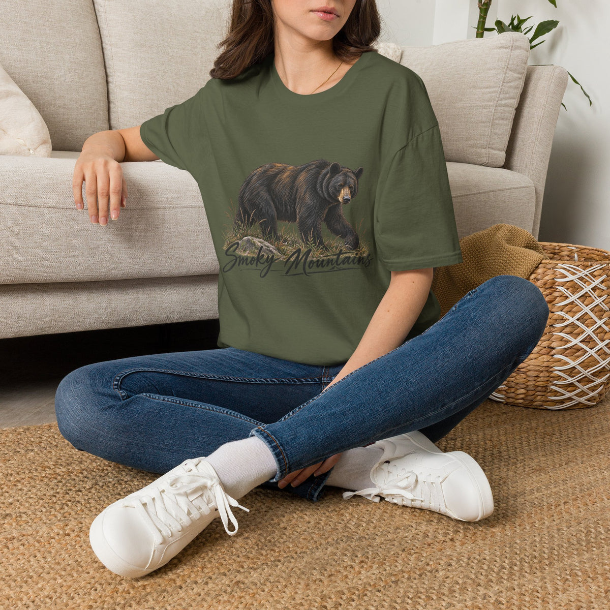 Black Bear Illustration T-Shirt | Smoky Mountains Wildlife Print