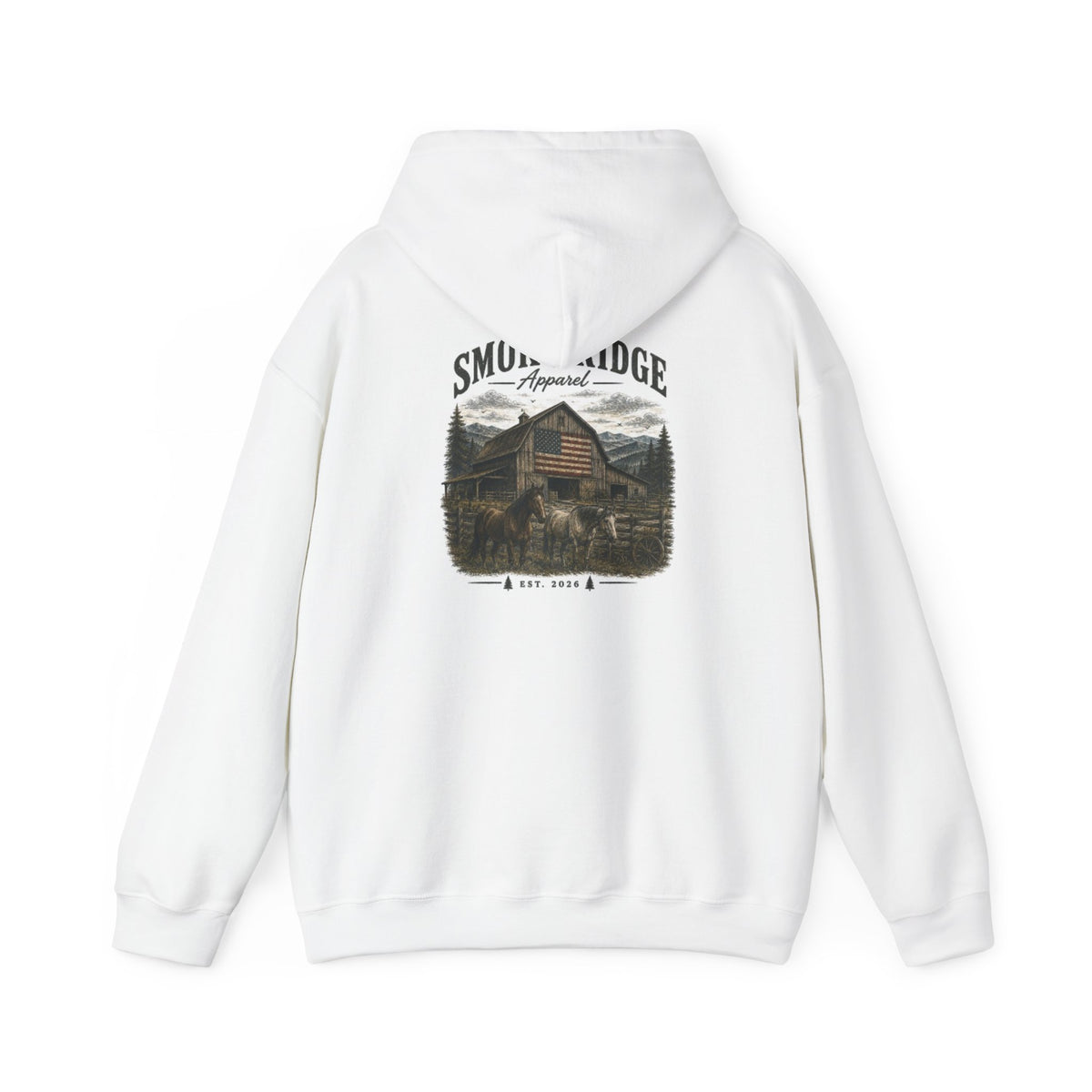 Smoky Ridge Cabin Graphic Hoodie | Mountain Cabin Pullover