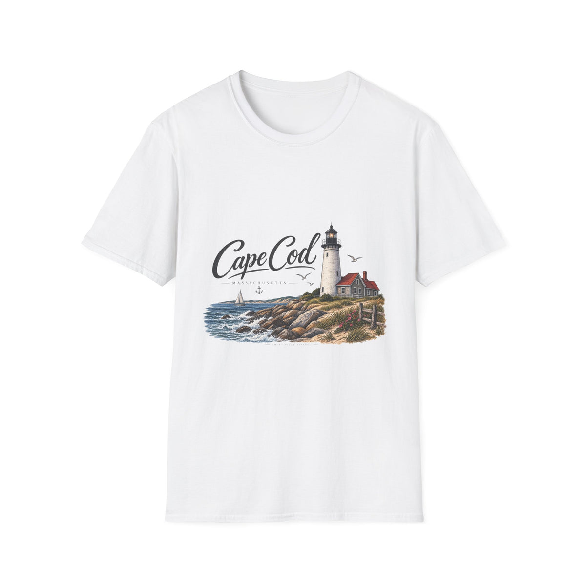 Cape Cod Lighthouse T-Shirt | Coastal Beach Ocean Seaside Design