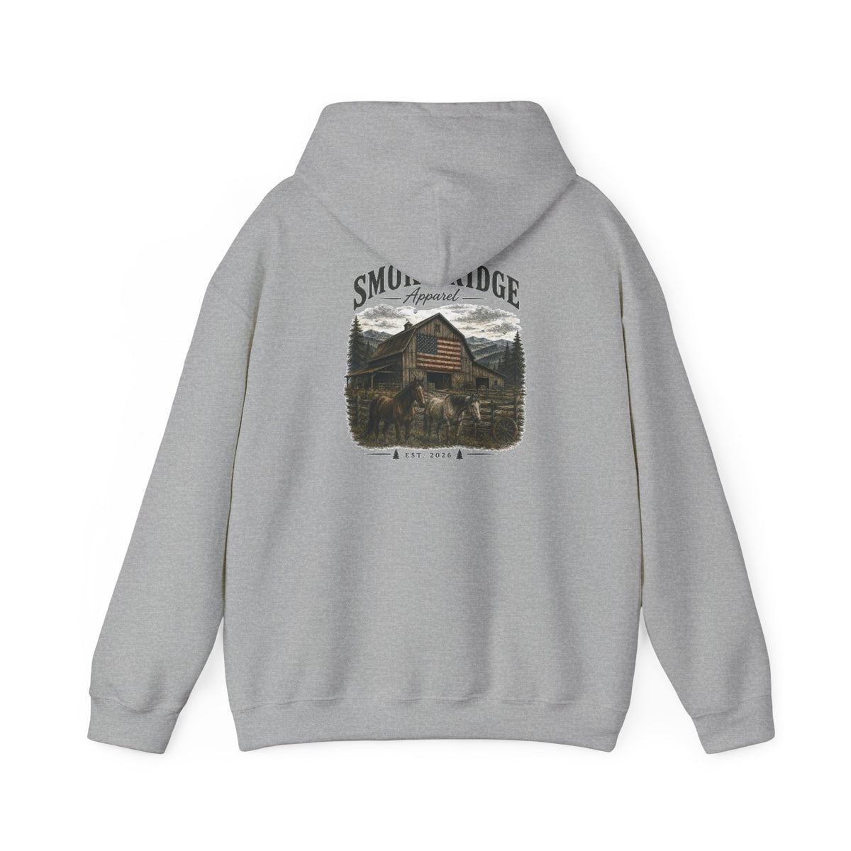 Smoky Ridge Cabin Graphic Hoodie | Mountain Cabin Pullover
