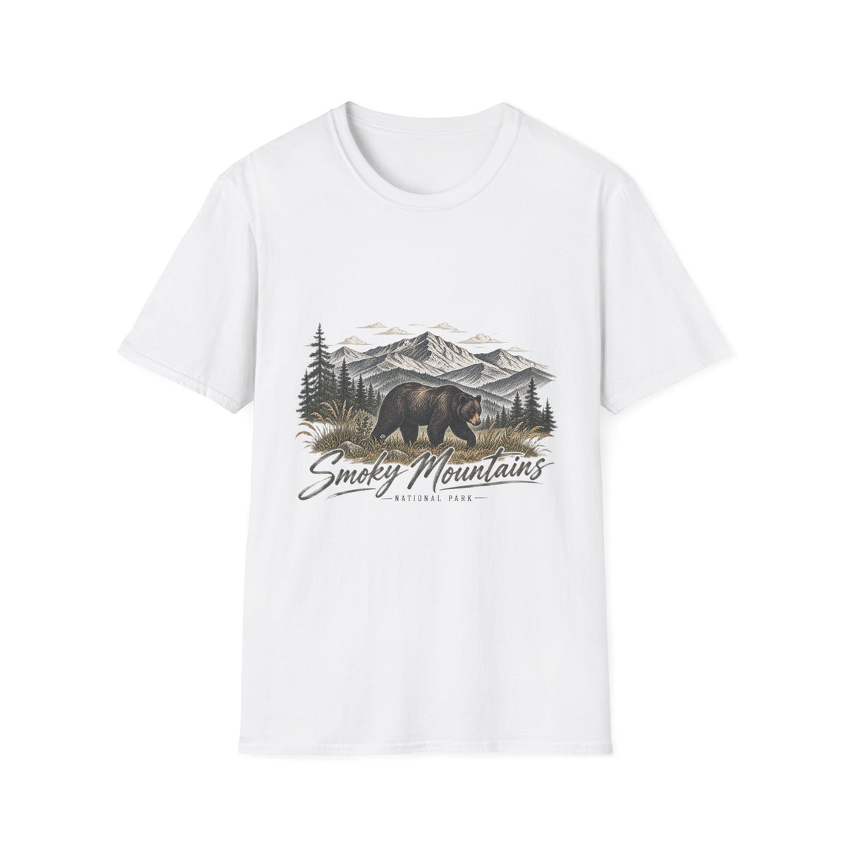 Smoky Mountains Bear Scenic Tee | Mountain Landscape T-Shirt