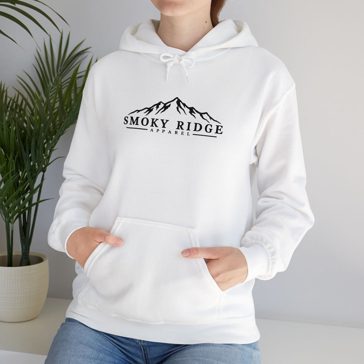 Smoky Ridge mountain logo Hoodie | minimalist outdoor mountain design