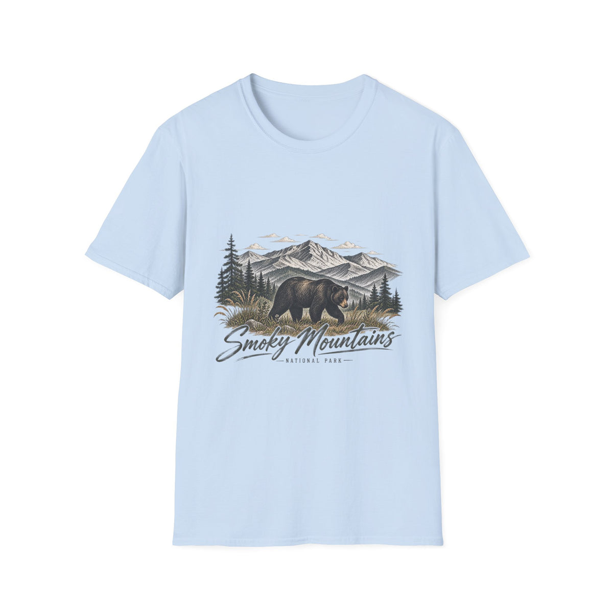 Smoky Mountains Bear Scenic Tee | Mountain Landscape T-Shirt