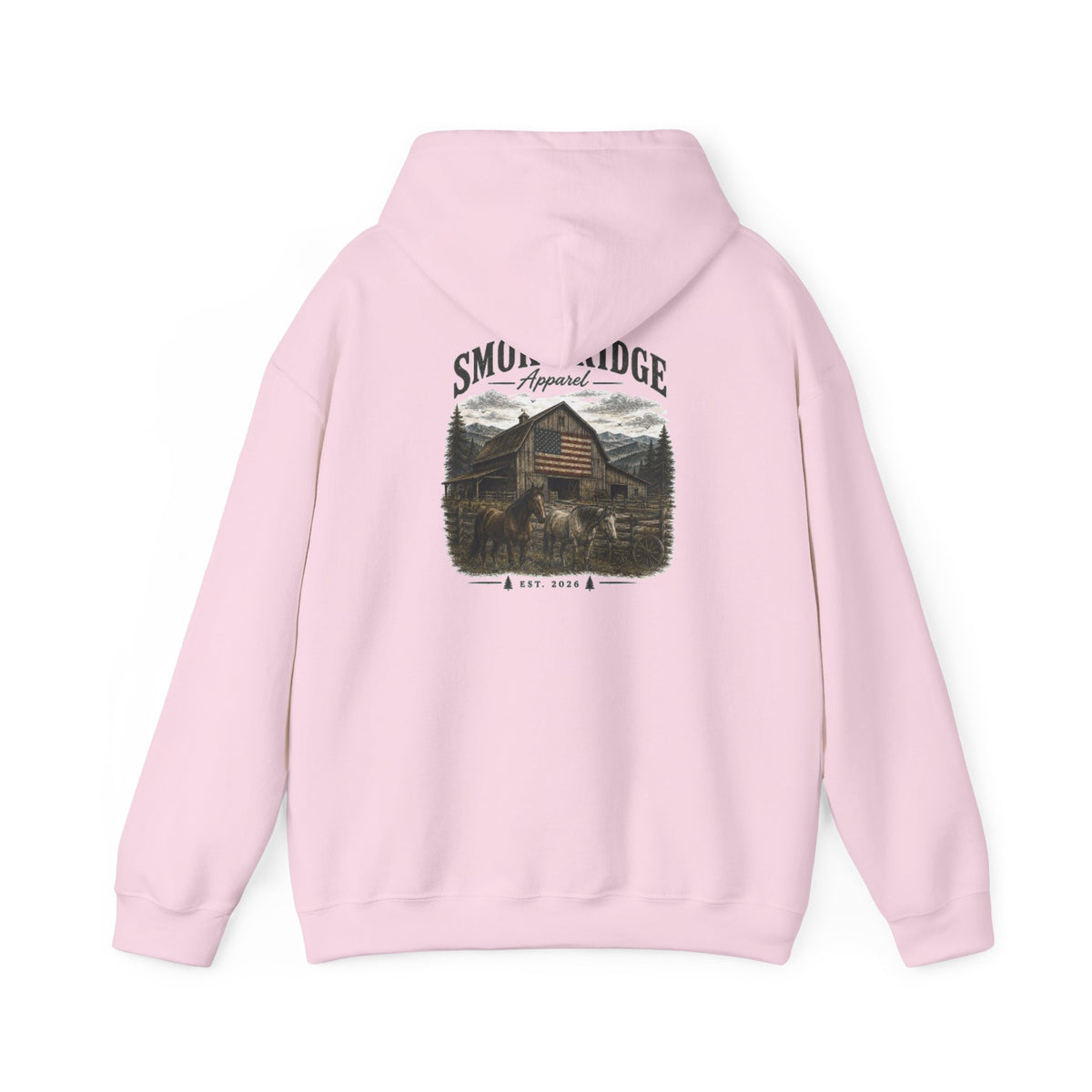 Smoky Ridge Cabin Graphic Hoodie | Mountain Cabin Pullover