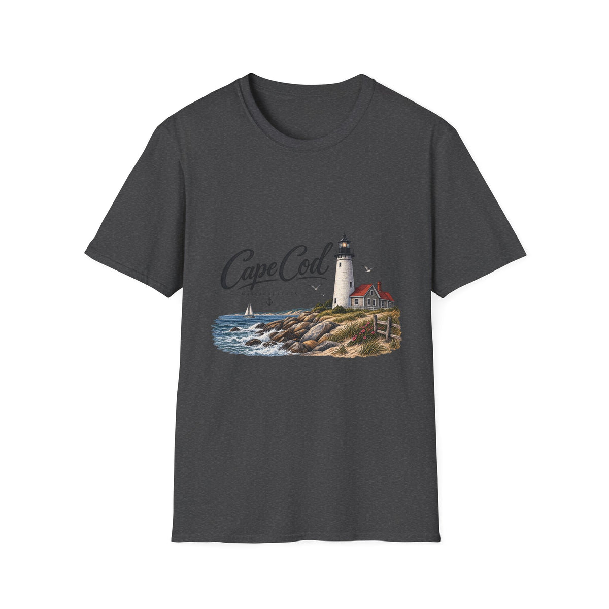 Cape Cod Lighthouse T-Shirt | Coastal Beach Ocean Seaside Design