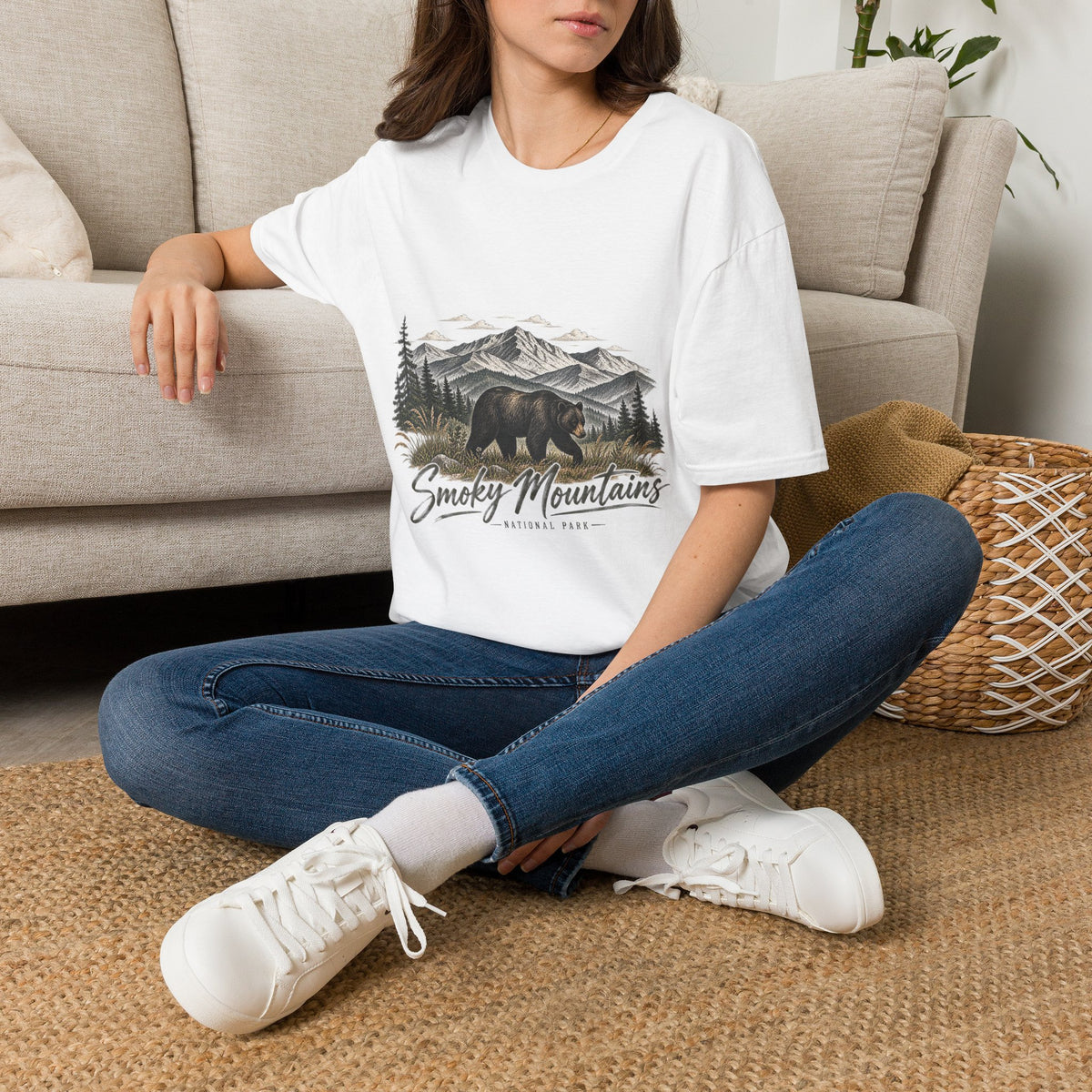 Smoky Mountains Bear Scenic Tee | Mountain Landscape T-Shirt
